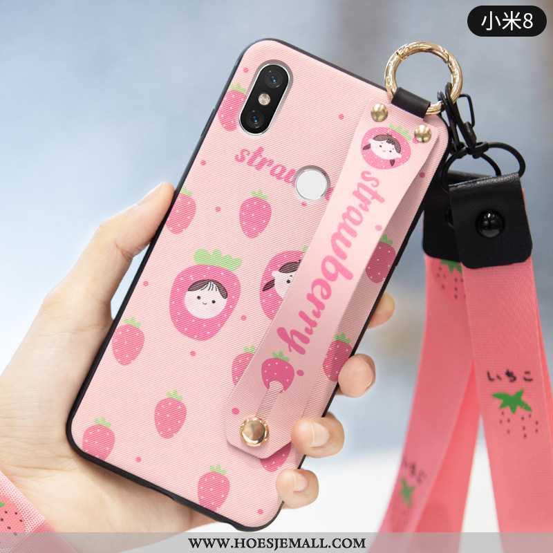 Hoesje Xiaomi Mi 8 Persoonlijk Scheppend Mini Aardbei Patroon Hart Fruit Groen