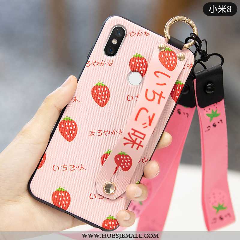 Hoesje Xiaomi Mi 8 Persoonlijk Scheppend Mini Aardbei Patroon Hart Fruit Groen