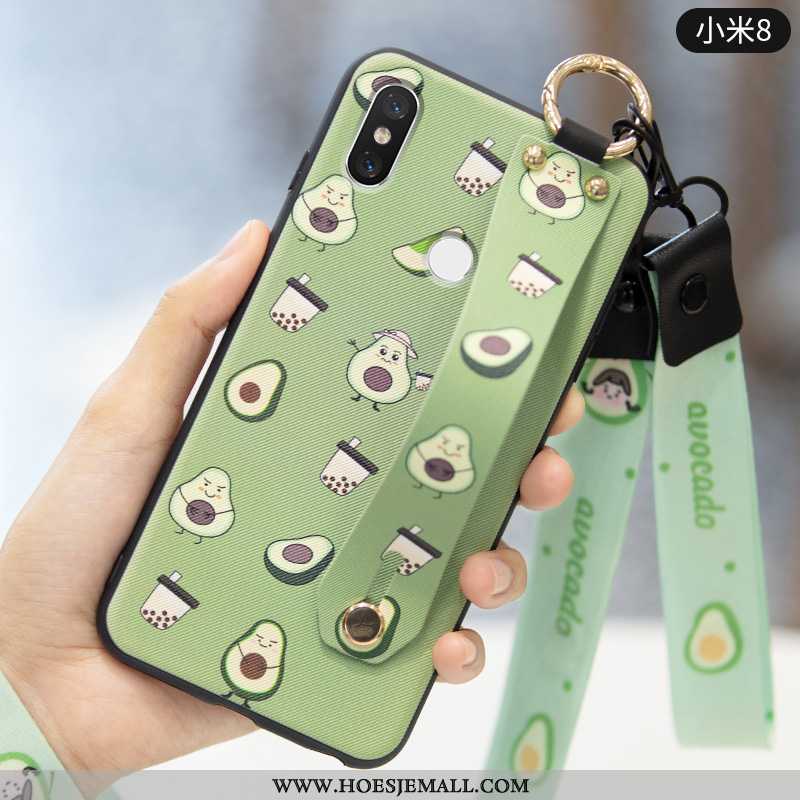 Hoesje Xiaomi Mi 8 Persoonlijk Scheppend Mini Aardbei Patroon Hart Fruit Groen