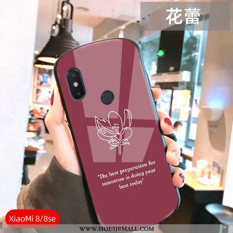 Hoes Xiaomi Mi 8 Mode Persoonlijk Mobiele Telefoon All Inclusive Patroon Bescherming Dun Roze