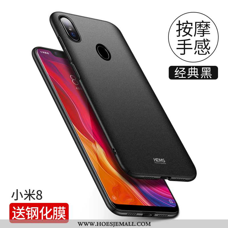 Hoesje Xiaomi Mi 8 Schrobben Persoonlijk Anti-fall Dun Bescherming Hard Zwarte