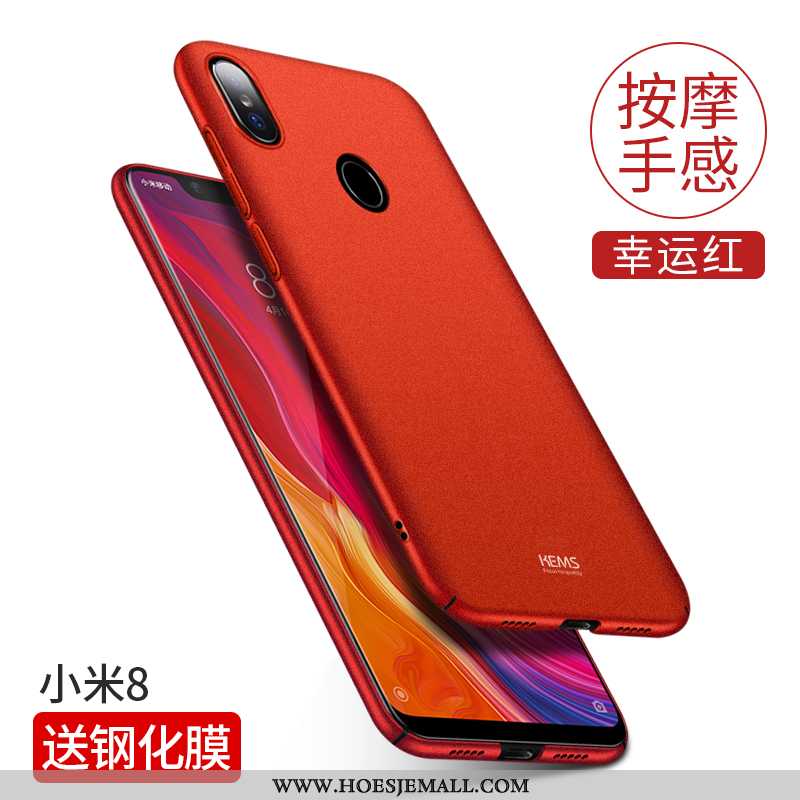 Hoesje Xiaomi Mi 8 Schrobben Persoonlijk Anti-fall Dun Bescherming Hard Zwarte