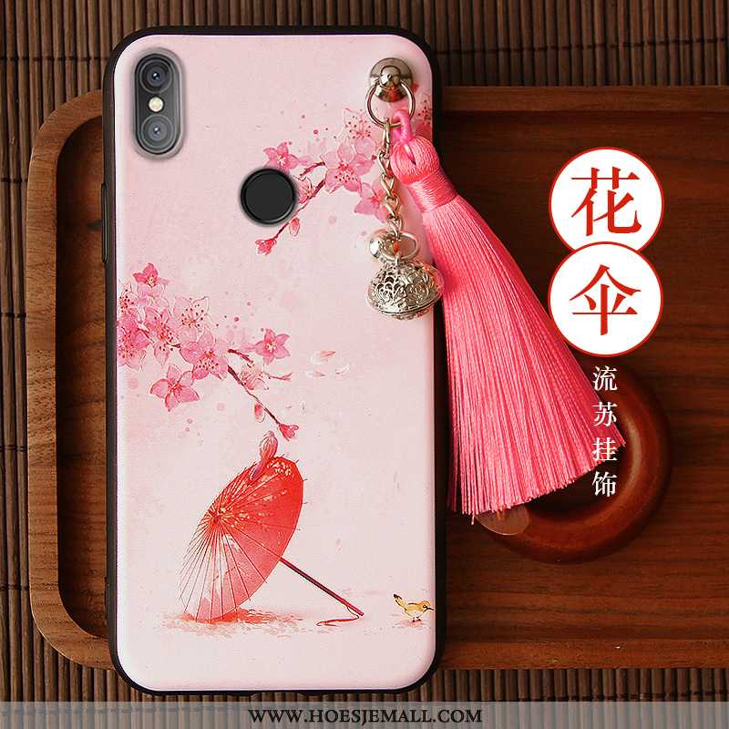 Hoes Xiaomi Mi 8 Scheppend Reliëf Zacht Anti-fall Hoesje All Inclusive Purper