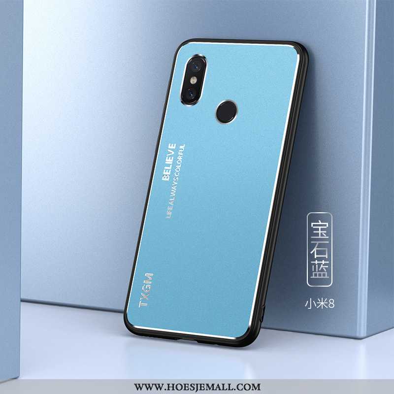 Hoes Xiaomi Mi 8 Dun Siliconen Anti-fall Mobiele Telefoon All Inclusive Roze Metaal