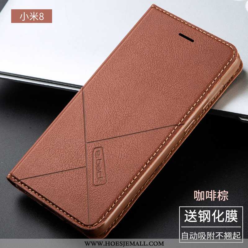 Hoes Xiaomi Mi 8 Siliconen Bescherming Jeugd Folio Anti-fall Leren Hoesje Mini Roos