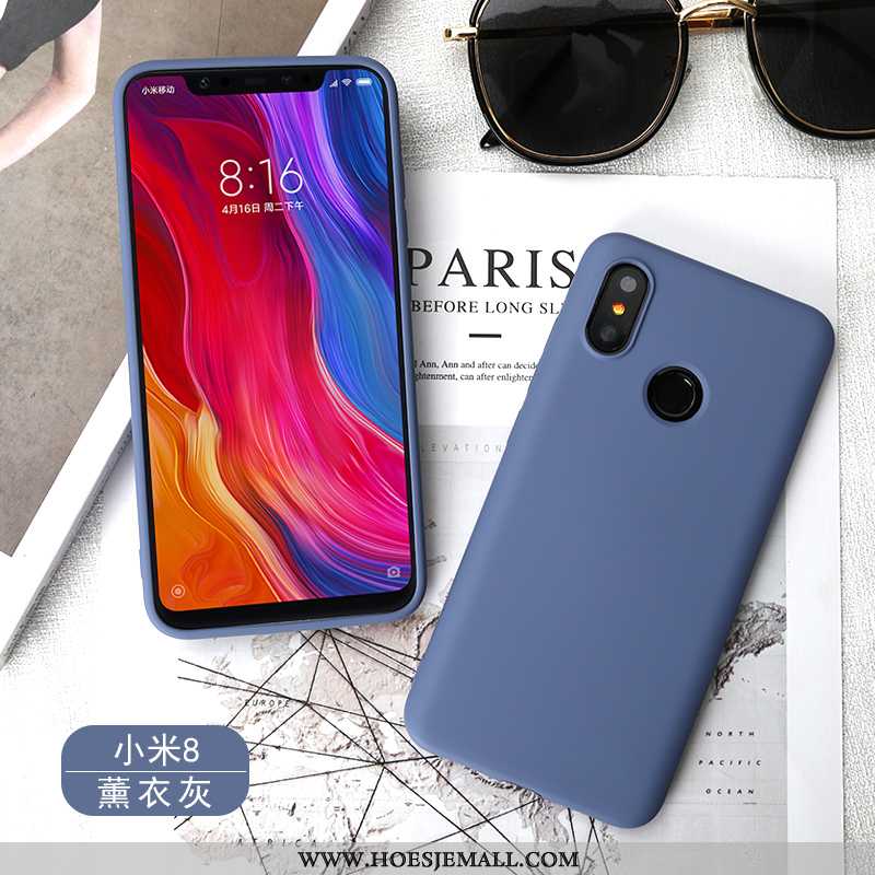 Hoesje Xiaomi Mi 8 Zacht Siliconen All Inclusive Hoes Mobiele Telefoon Mini Anti-fall Blauwe