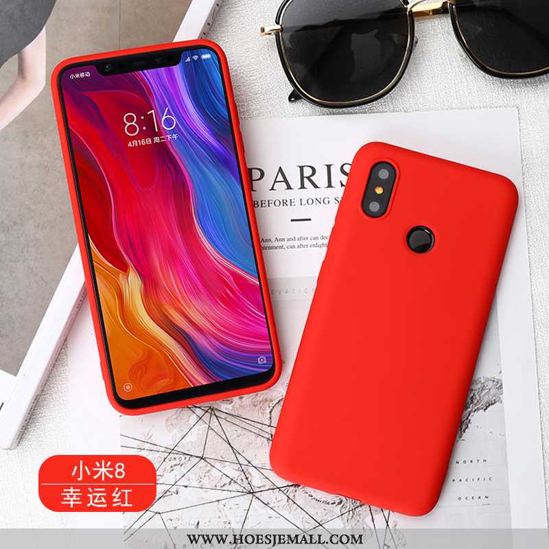 Hoesje Xiaomi Mi 8 Zacht Siliconen All Inclusive Hoes Mobiele Telefoon Mini Anti-fall Blauwe