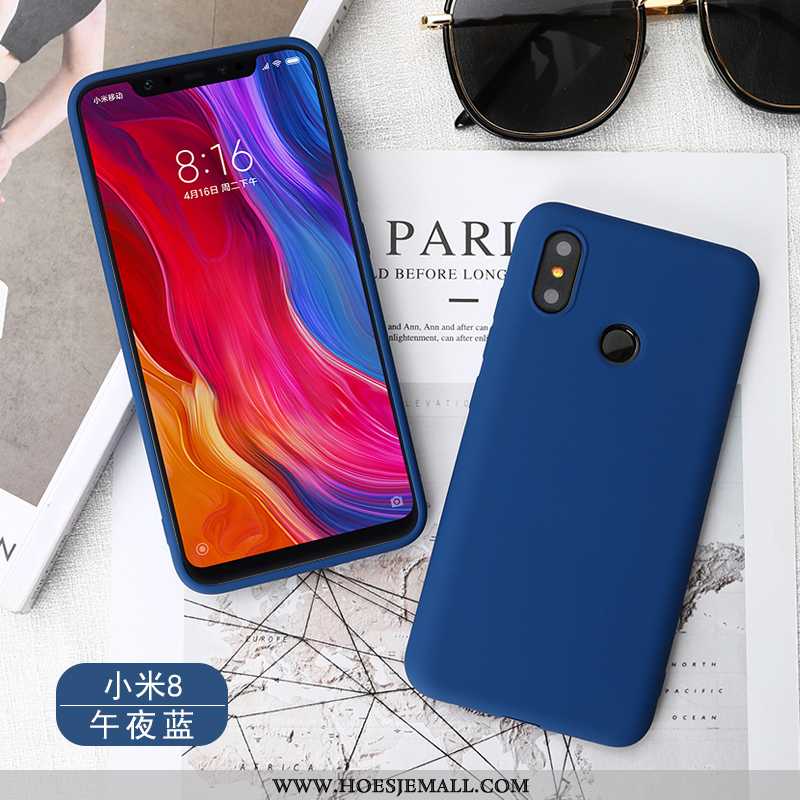 Hoesje Xiaomi Mi 8 Zacht Siliconen All Inclusive Hoes Mobiele Telefoon Mini Anti-fall Blauwe