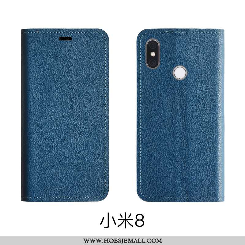 Hoesje Xiaomi Mi 8 Leer Patroon Hoes Bescherming Rood Folio Roos