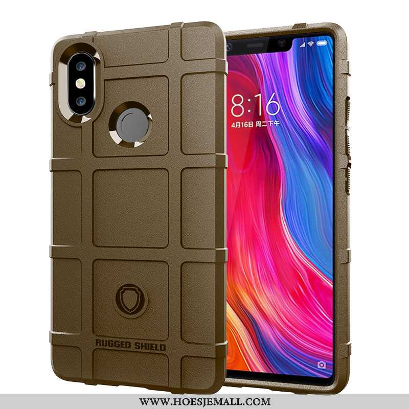 Hoesje Xiaomi Mi 8 Scheppend Trend Siliconen Hoes Mobiele Telefoon Anti-fall Mini Bruin