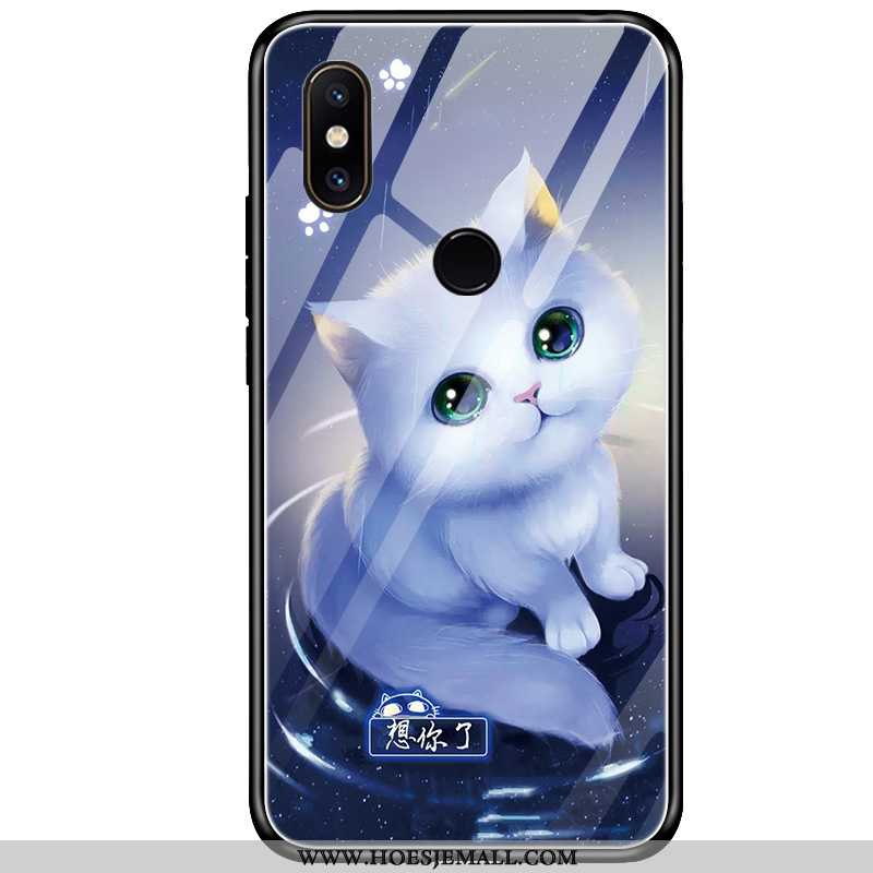 Hoes Xiaomi Mi 8 Zacht Siliconen Blauw Mobiele Telefoon Anti-fall Hoesje Blauwe