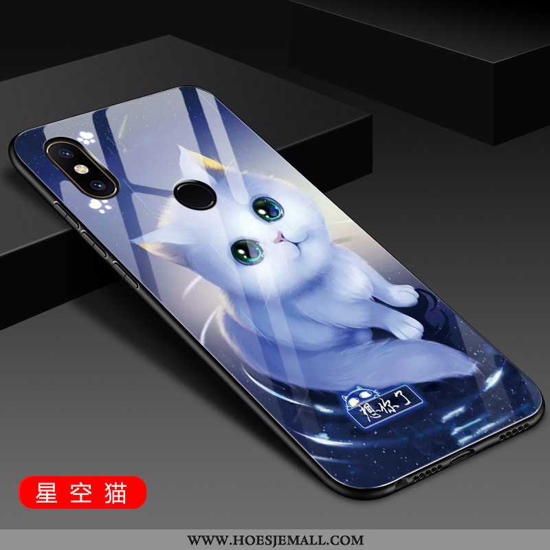 Hoes Xiaomi Mi 8 Zacht Siliconen Blauw Mobiele Telefoon Anti-fall Hoesje Blauwe