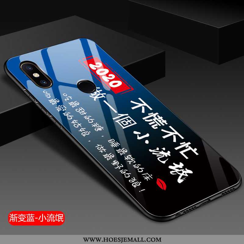 Hoes Xiaomi Mi 8 Zacht Siliconen Blauw Mobiele Telefoon Anti-fall Hoesje Blauwe