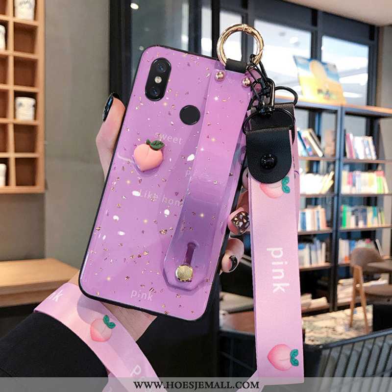 Hoesje Xiaomi Mi 8 Bescherming Hanger Siliconen Anti-fall Patroon Mooie Groen Roze