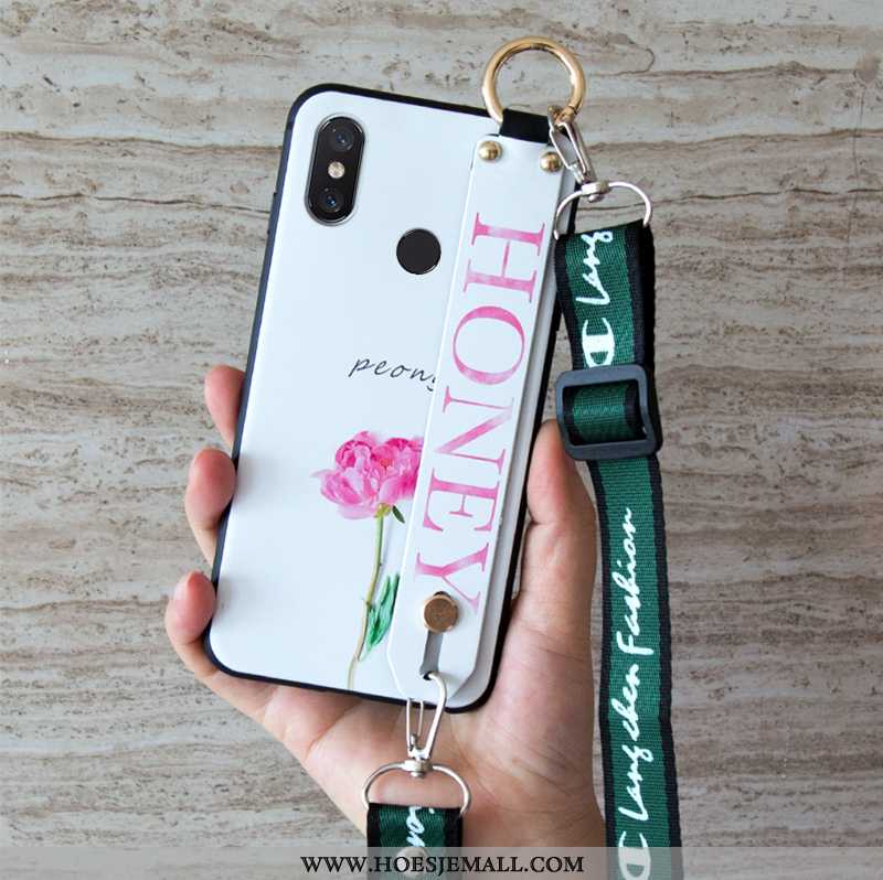 Hoesje Xiaomi Mi 8 Hanger Persoonlijk Bescherming Siliconen Mobiele Telefoon Kunst Vers Roze