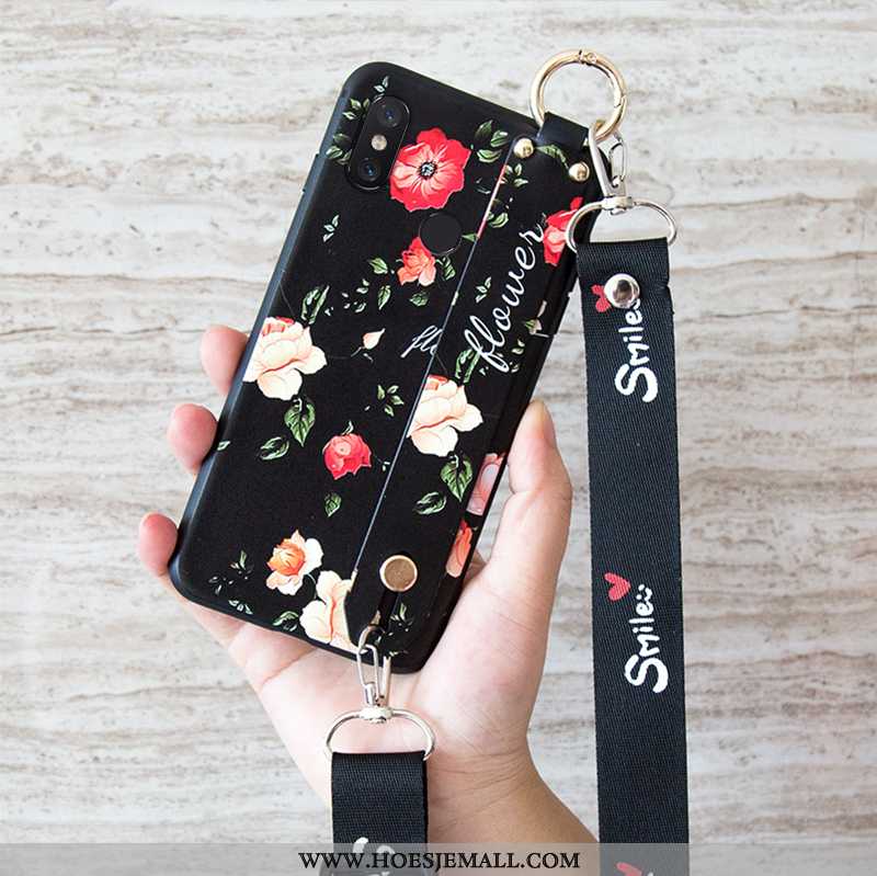 Hoesje Xiaomi Mi 8 Hanger Persoonlijk Bescherming Siliconen Mobiele Telefoon Kunst Vers Roze