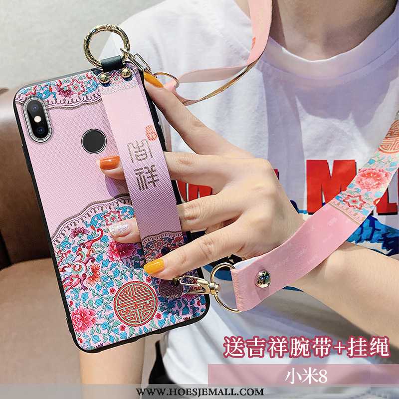 Hoes Xiaomi Mi 8 Opknoping Nek Siliconen Roze Jeugd Hoesje Hanger Mini