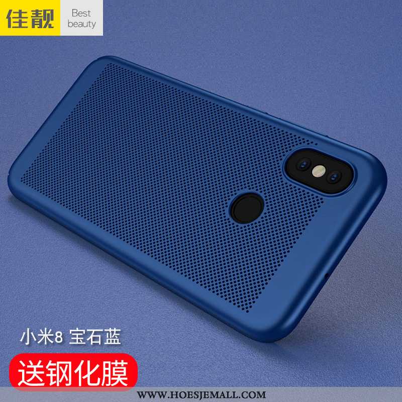 Hoes Xiaomi Mi 8 Schrobben Trend Mini Mesh Het Uitstralen Ademend Bescherming Donkerblauwe