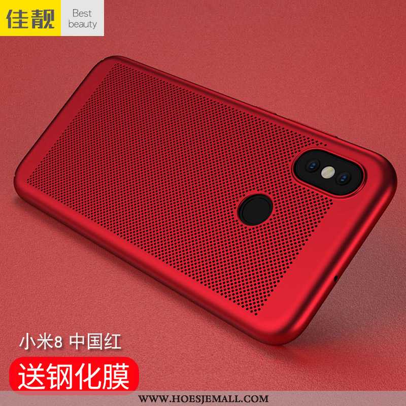 Hoes Xiaomi Mi 8 Schrobben Trend Mini Mesh Het Uitstralen Ademend Bescherming Donkerblauwe