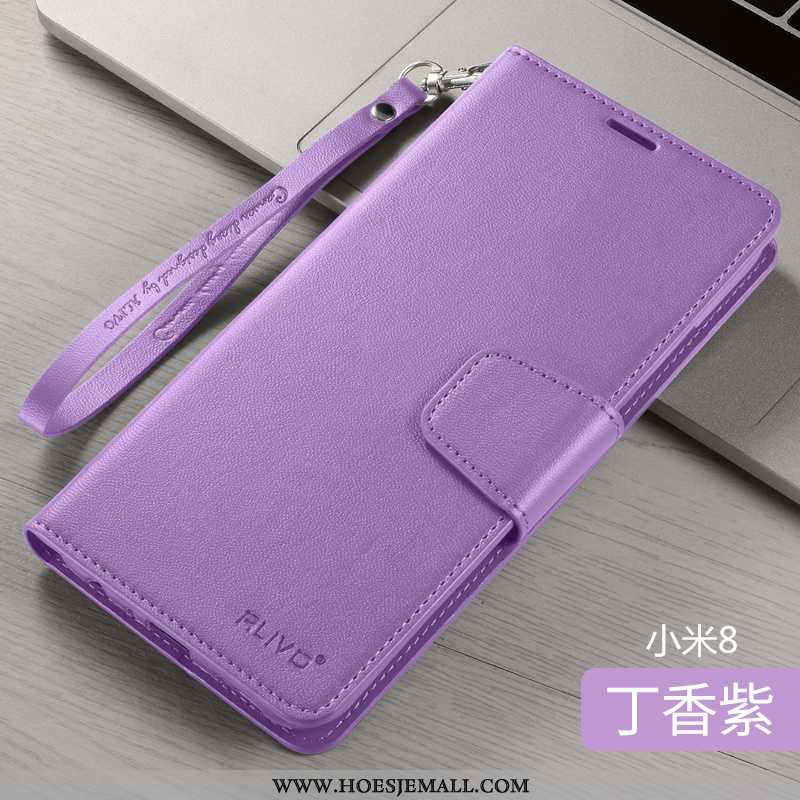 Hoesje Xiaomi Mi 8 Siliconen Bescherming All Inclusive Dun Clamshell Hoes Purper