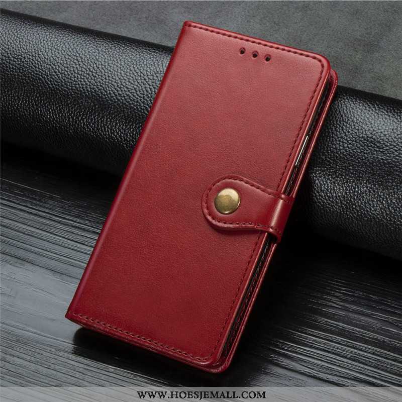 Hoes Xiaomi Mi 9 Lite Leren Hoesje Bescherming Rood Mobiele Telefoon Anti-fall