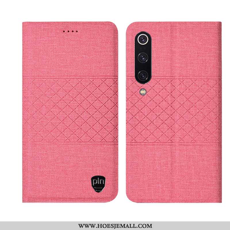 Hoesje Xiaomi Mi 9 Lite Bescherming Katoen En Linnen Folio Jeugd Roze Anti-fall