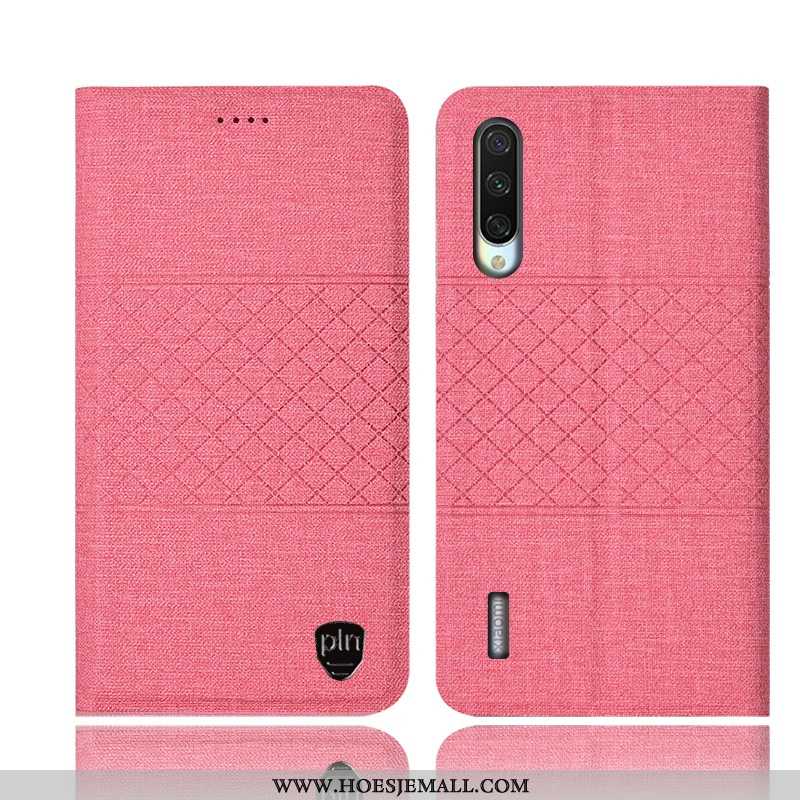 Hoesje Xiaomi Mi 9 Lite Bescherming Katoen En Linnen Folio Jeugd Roze Anti-fall