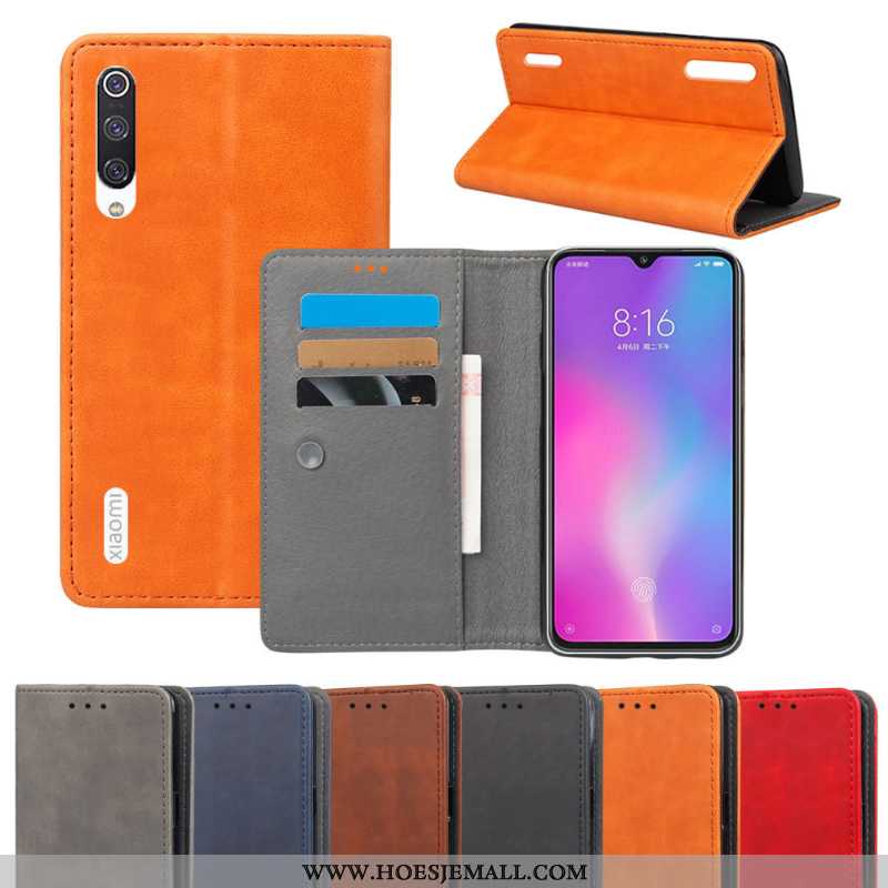 Hoesje Xiaomi Mi 9 Lite Bescherming Leren Mobiele Telefoon Folio Mini All Inclusive Hard Oranje