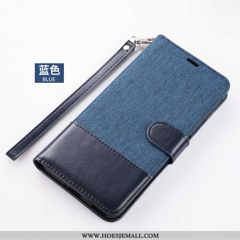 Hoesje Xiaomi Mi 9 Lite Leren Anti-fall Blauw All Inclusive Folio Mobiele Telefoon Blauwe