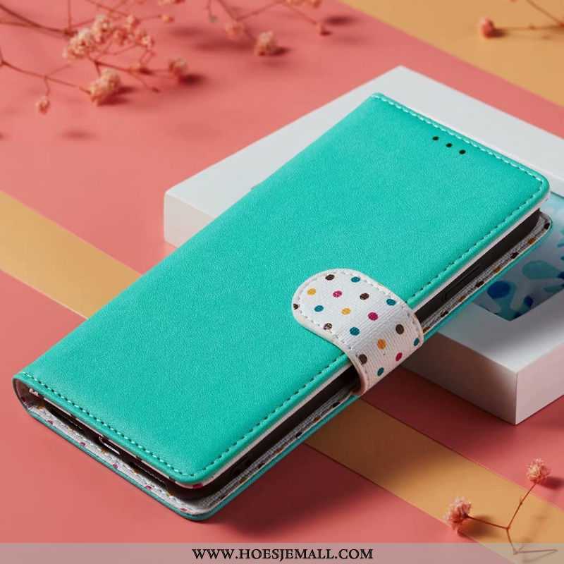 Hoesje Xiaomi Mi 9 Lite Hanger Zacht Mobiele Telefoon Hoes Folio Mini Leren Blauwe