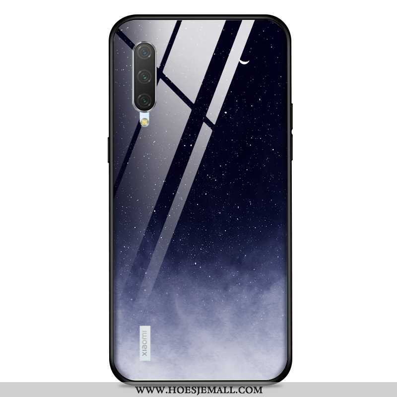 Hoesje Xiaomi Mi 9 Lite Glas Persoonlijk Trend Zacht Hoes Effen Kleur Donkerblauwe