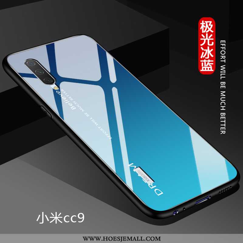 Hoesje Xiaomi Mi 9 Lite Glas Persoonlijk Trend Zacht Hoes Effen Kleur Donkerblauwe