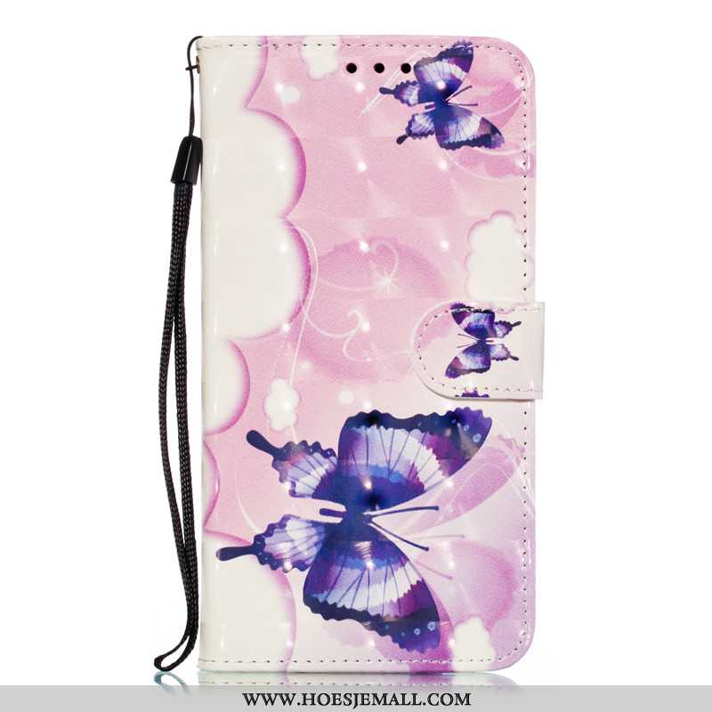 Hoes Xiaomi Mi 9 Se Leren Hoesje Zacht Anti-fall Folio Mobiele Telefoon Roze Bescherming