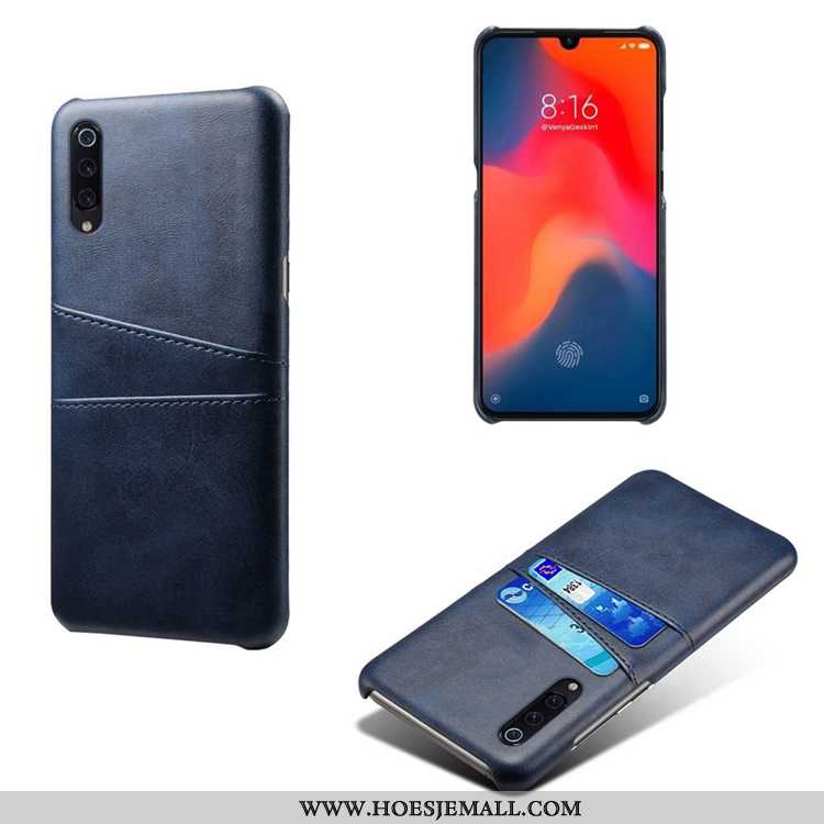 Hoesje Xiaomi Mi 9 Se Leren Persoonlijk Koe Leer Mobiele Telefoon Donkerblauw Donkerblauwe