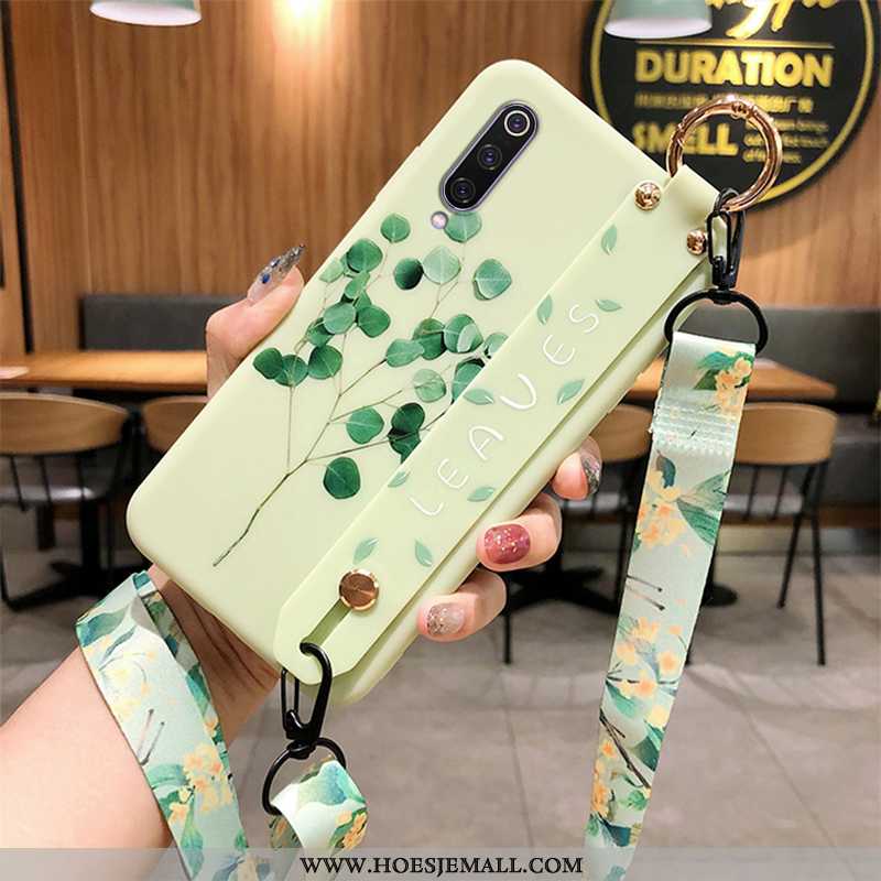 Hoesje Xiaomi Mi 9 Se Zacht Skärmskydd Pioen Bloemen Hoes Hanger All Inclusive Groen