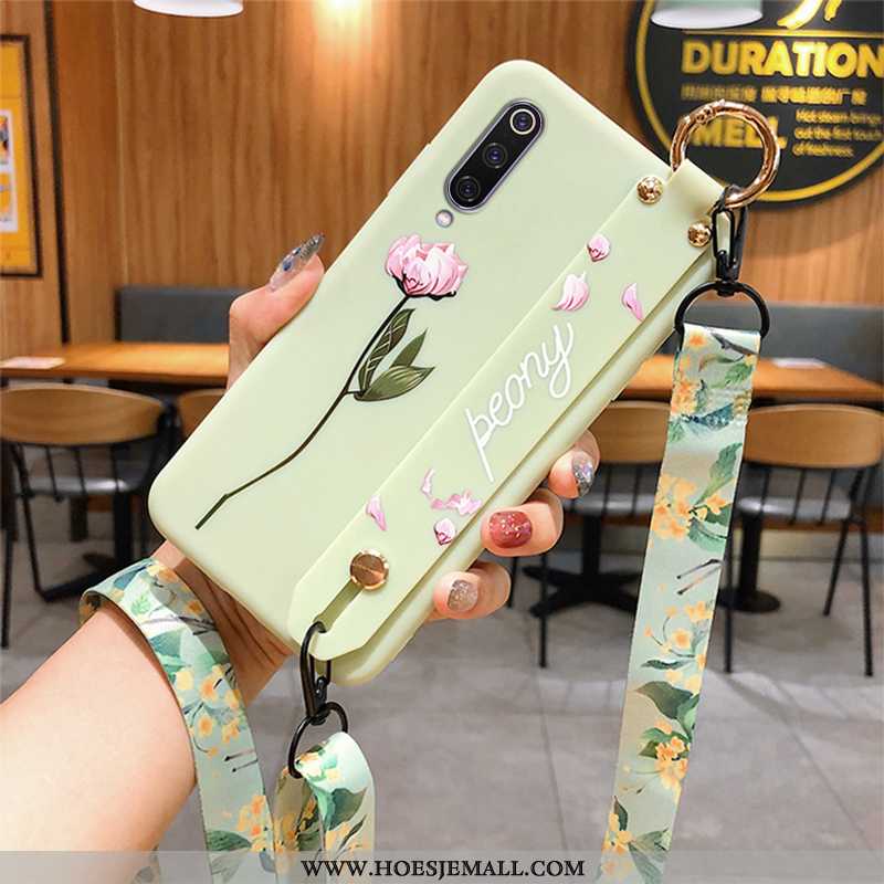 Hoesje Xiaomi Mi 9 Se Zacht Skärmskydd Pioen Bloemen Hoes Hanger All Inclusive Groen