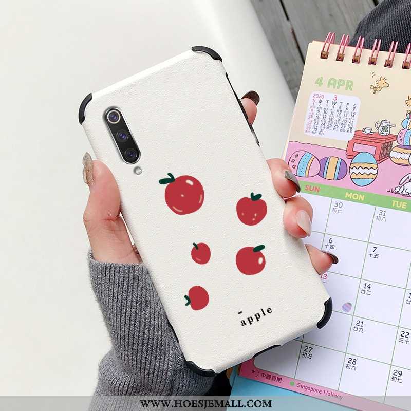 Hoes Xiaomi Mi 9 Se Doorzichtig Persoonlijk Spotprent Patroon Leren Hoesje Vers Zijde Rood