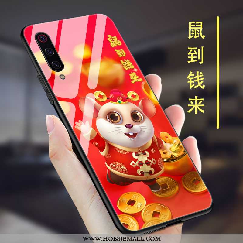 Hoes Xiaomi Mi 9 Se Scheppend Trend Glas Super Mini Siliconen Zwarte