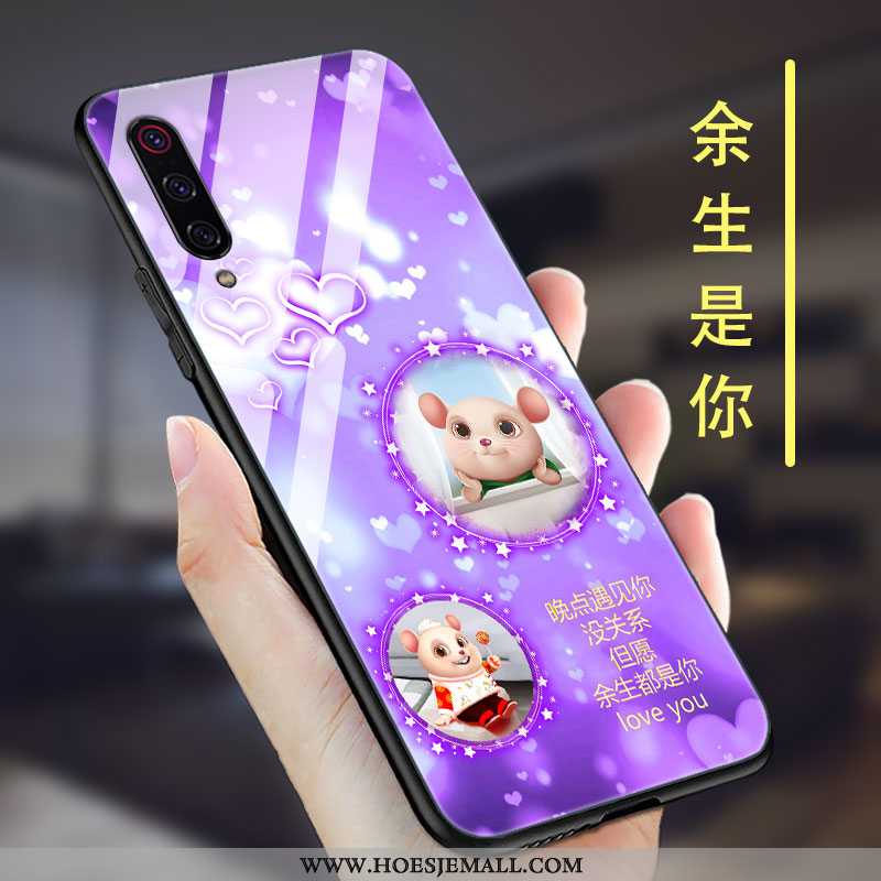 Hoes Xiaomi Mi 9 Se Scheppend Trend Glas Super Mini Siliconen Zwarte