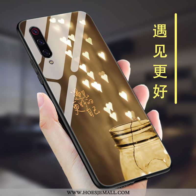 Hoes Xiaomi Mi 9 Se Scheppend Trend Glas Super Mini Siliconen Zwarte