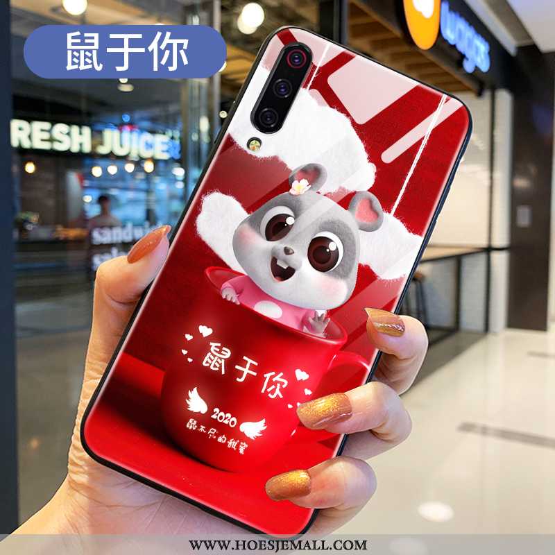 Hoesje Xiaomi Mi 9 Se Scheppend Spotprent Net Red Dun Hard Glas Rood