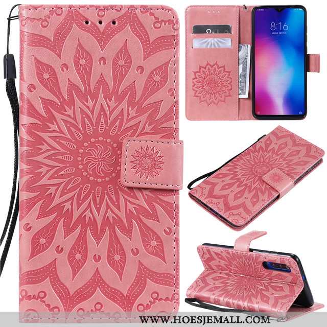 Hoesje Xiaomi Mi 9 Se Siliconen Bescherming Anti-fall Leren Roze Mini Folio