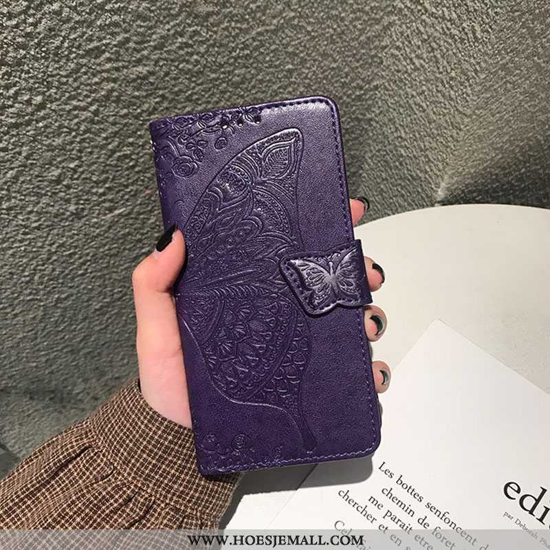 Hoesje Xiaomi Mi 9 Se Bescherming Leren Mini Folio Mobiele Telefoon Purper