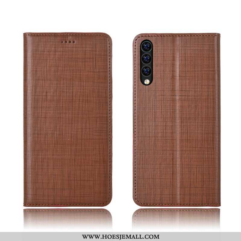 Hoes Xiaomi Mi 9 Se Leren Hoesje Echt Leer Mobiele Telefoon Anti-fall Siliconen Patroon Bescherming 