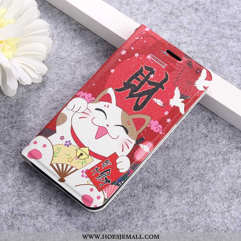 Hoesje Xiaomi Mi 9 Bescherming Leren Siliconen All Inclusive Clamshell Dun Zwarte