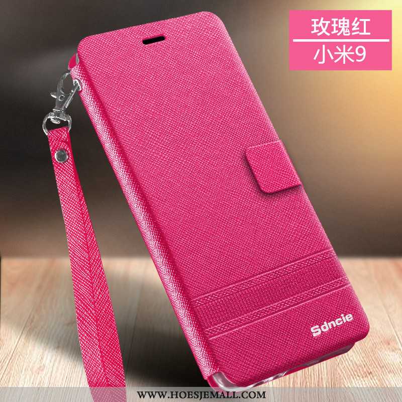 Hoesje Xiaomi Mi 9 Bescherming Leren Clamshell Nieuw Mini All Inclusive Anti-fall Roze