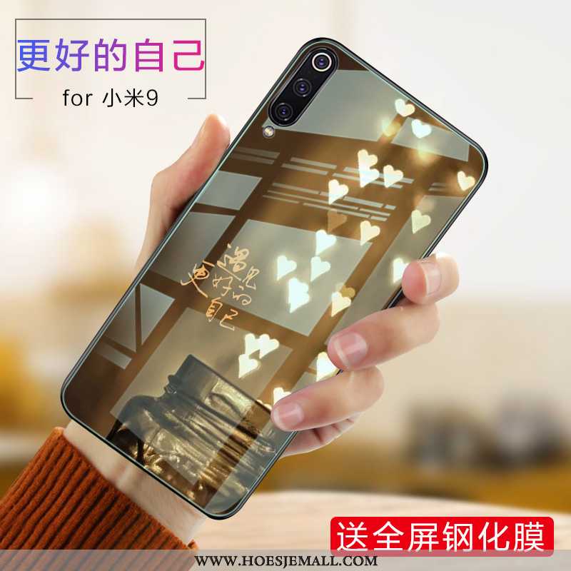 Hoes Xiaomi Mi 9 Bescherming Glas Trend Hoesje Siliconen Purper