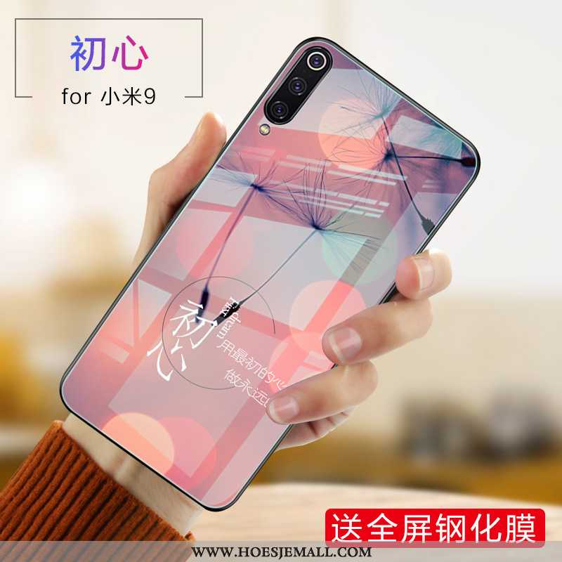 Hoes Xiaomi Mi 9 Bescherming Glas Trend Hoesje Siliconen Purper