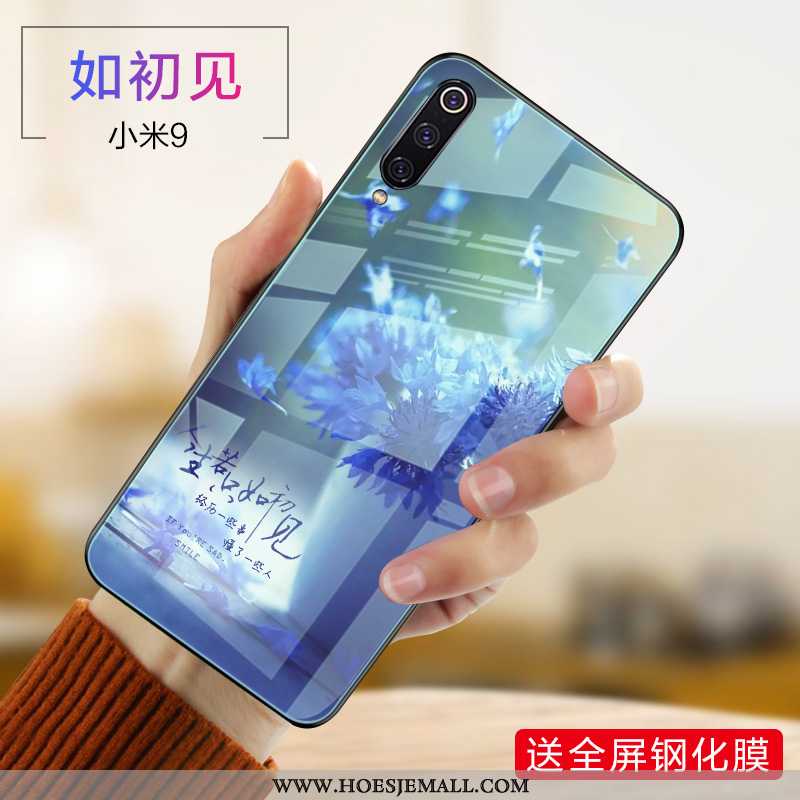 Hoes Xiaomi Mi 9 Bescherming Glas Trend Hoesje Siliconen Purper