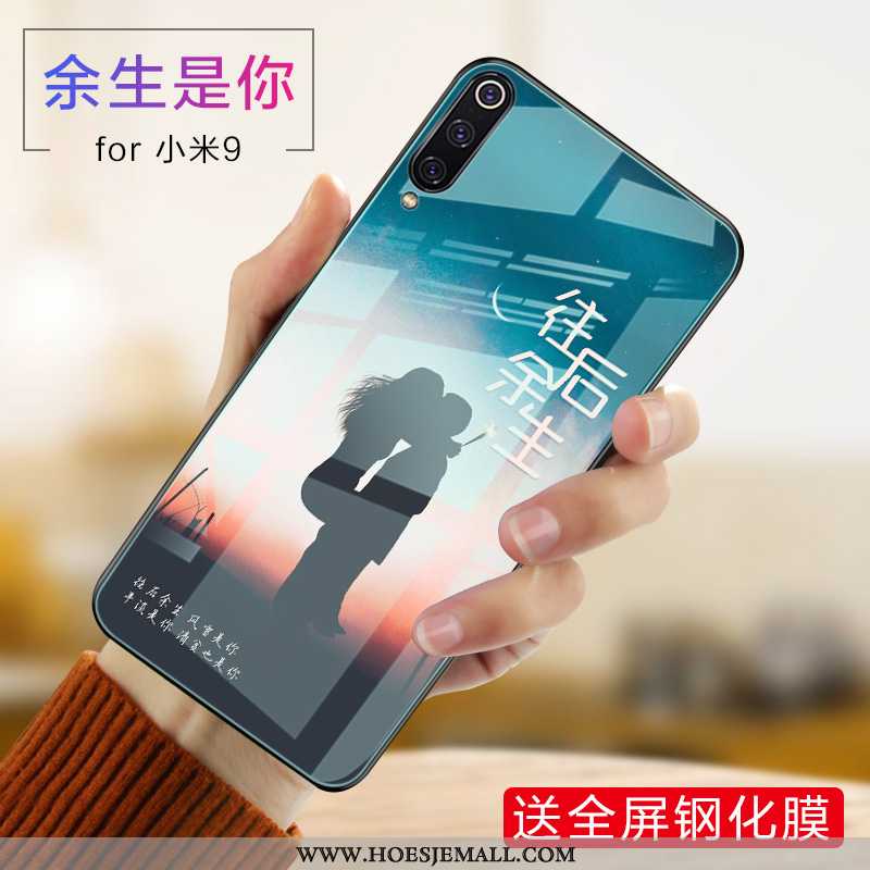 Hoes Xiaomi Mi 9 Bescherming Glas Trend Hoesje Siliconen Purper